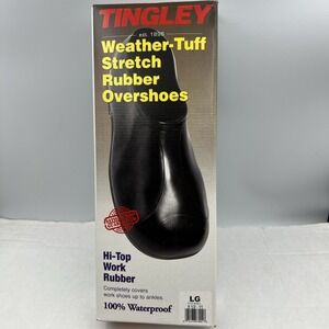Tingley‎ Men's High Top Work Rubber Stretch Overshoe,Black,Lg(9.5-11 US Mens)